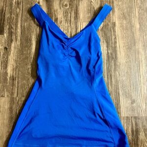 Lululemon Athletica Blue Fitted Ruched Tank Top